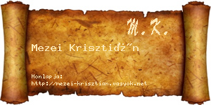 Mezei Krisztián névjegykártya